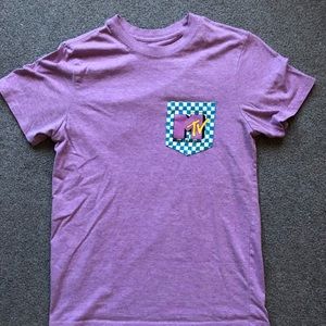 purple checkered pocket mtv t shirt